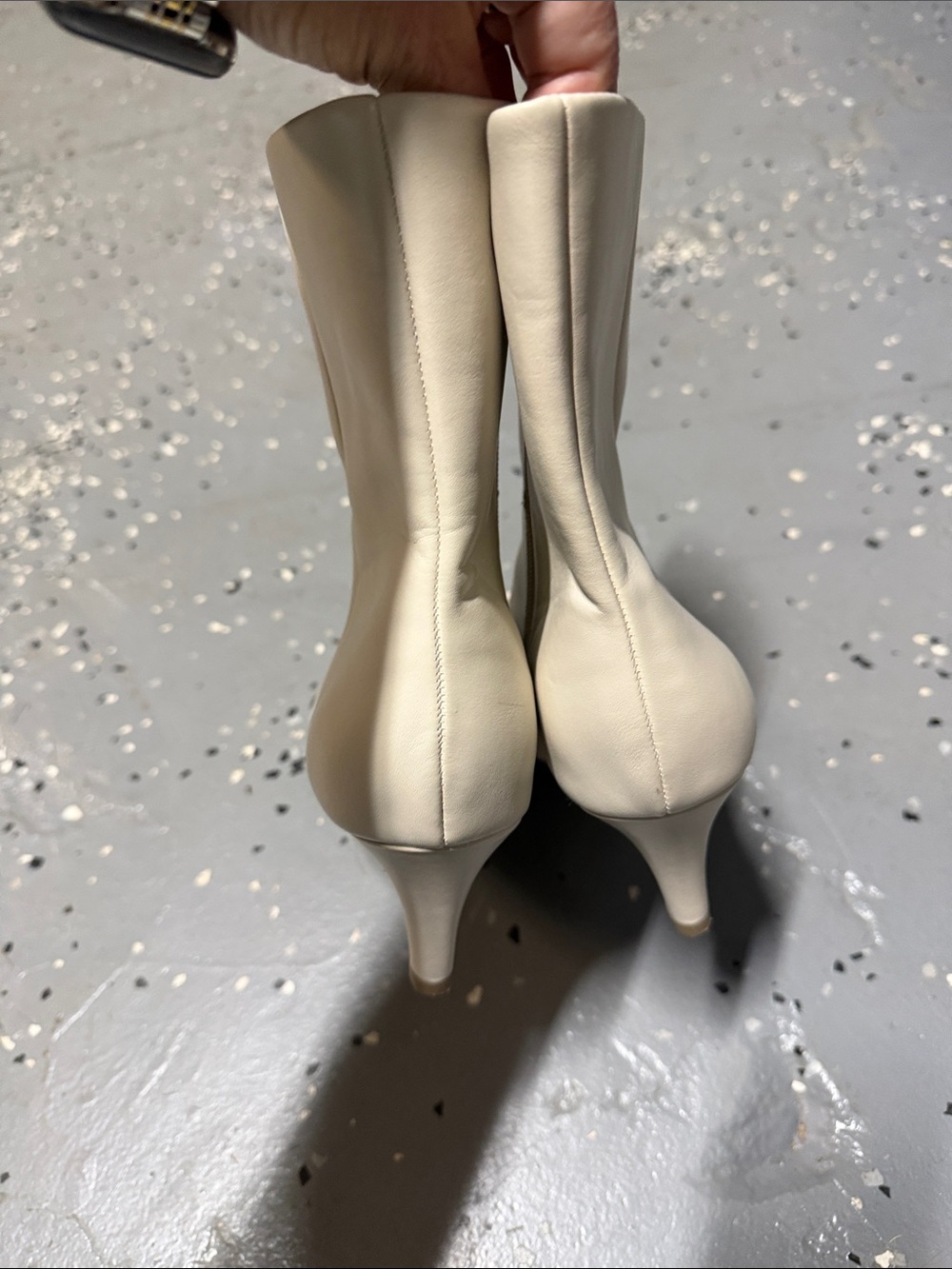 Dolce Vita Cream Pointed Toe Mid-Calf Heeled Boots - Picture 3 of 8